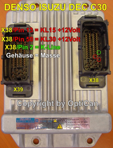 Denso DEC 30 (Holden) pinout diagram 1